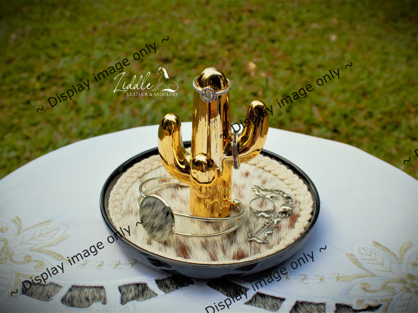 Cowhide and Cactus Jewellery holder