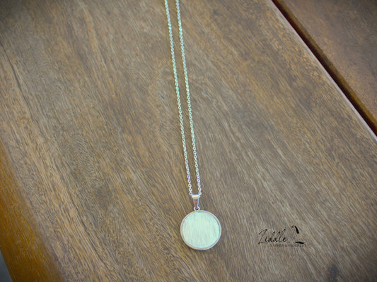 Cowhide Pendant Necklace White