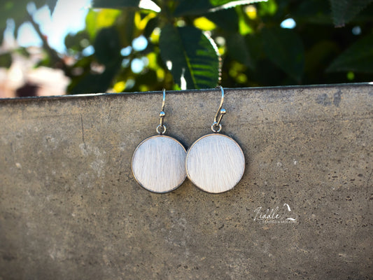 Cowhide Dangle Earring White
