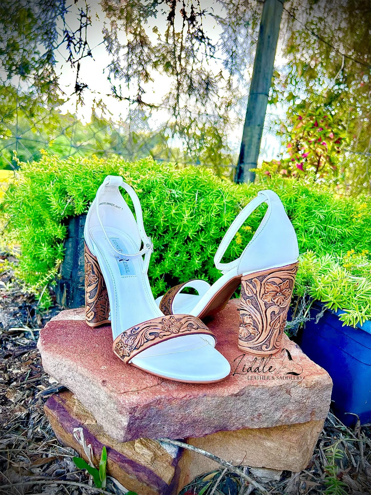 Tooled White Heels