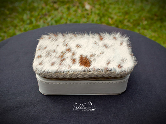 Cowhide Travel Jewellery Box Small
