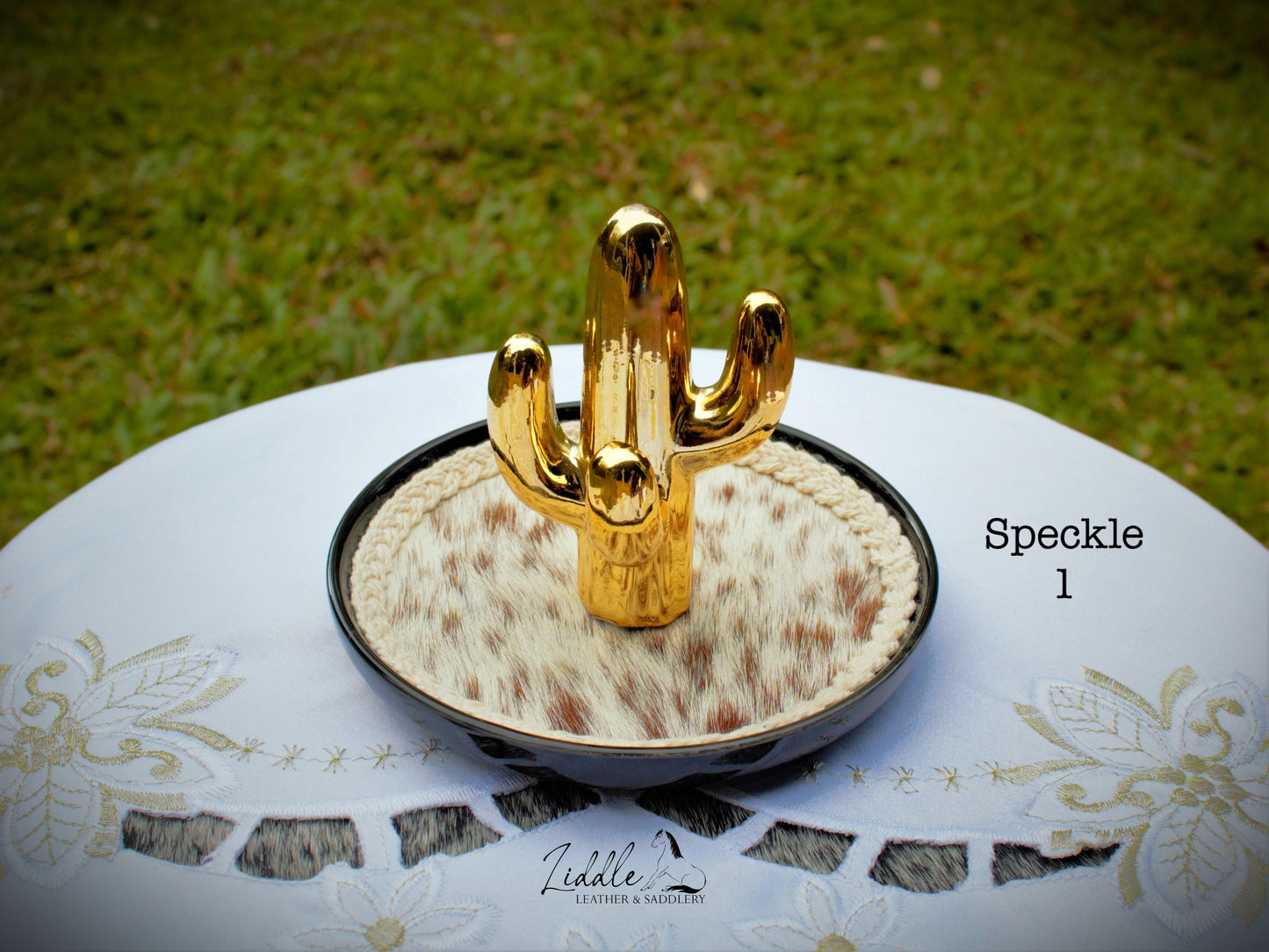 Cowhide and Cactus Jewellery holder