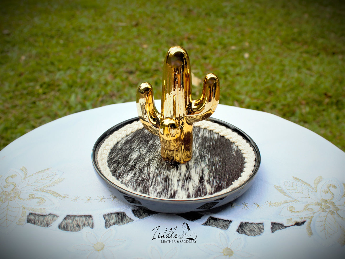 Cowhide and Cactus Jewellery holder