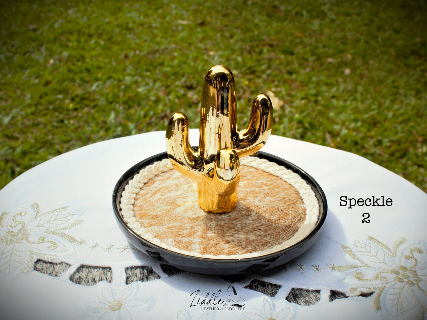 Cowhide and Cactus Jewellery holder