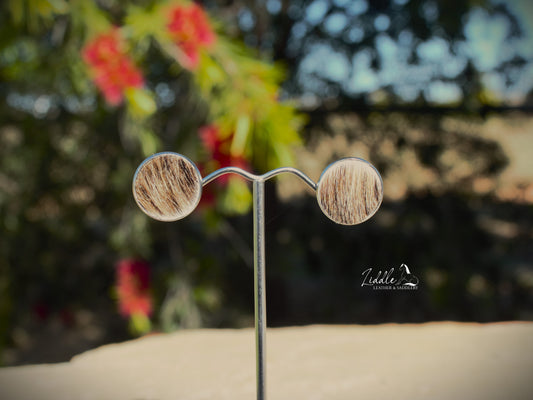 Cowhide Stud Earring Brindle