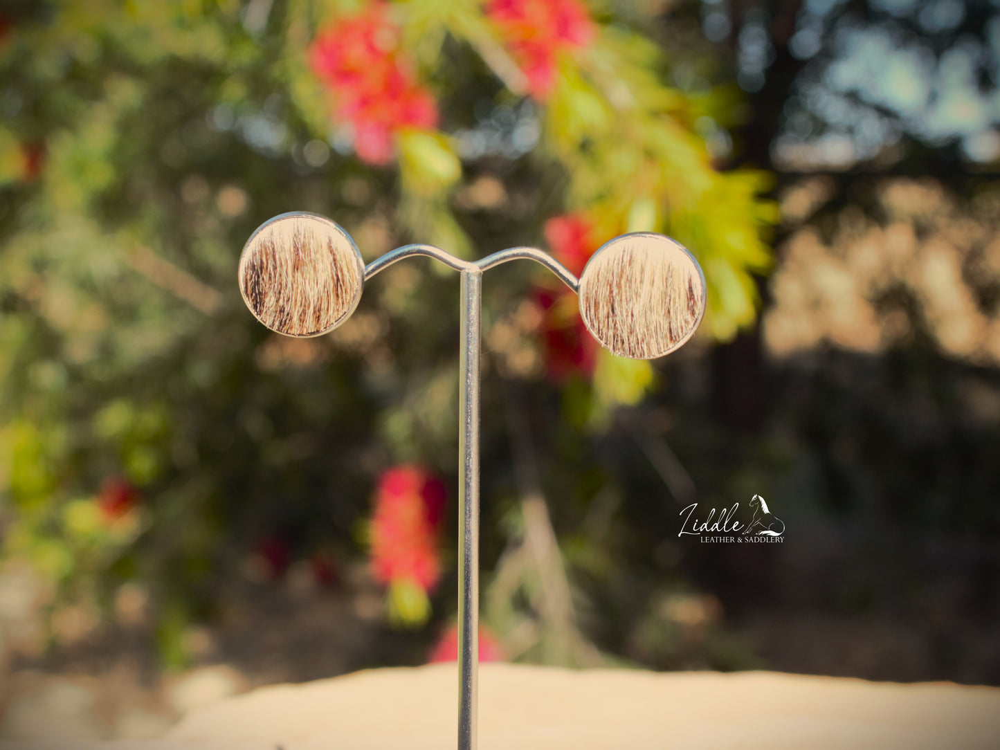 Cowhide Stud Earring Brindle