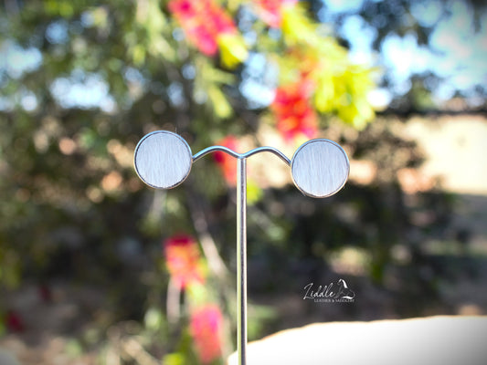 Cowhide Stud Earring White