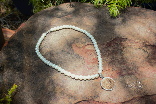 Cowhide Pearl necklace Brindle