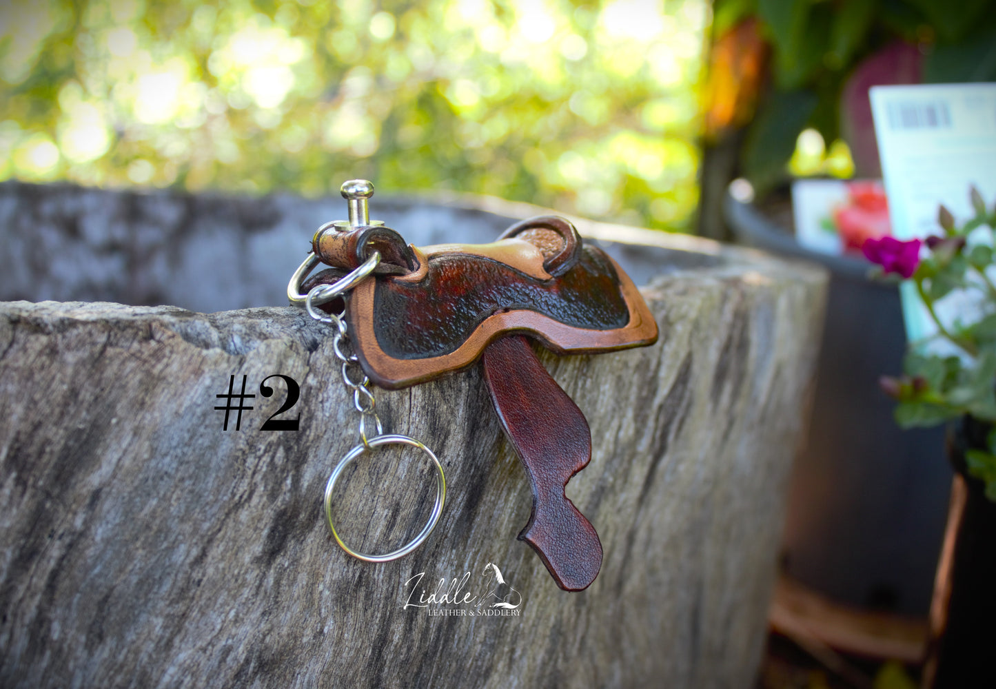 Leather Western Saddle Keyrings